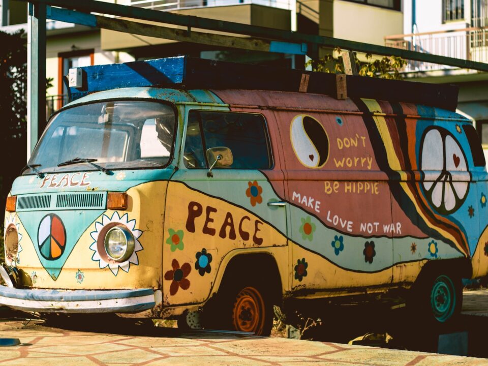multicolored Volkswagen Samba
