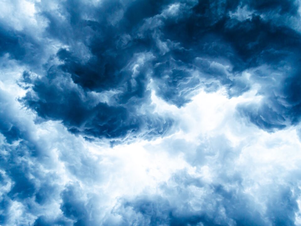 white clouds and blue sky
