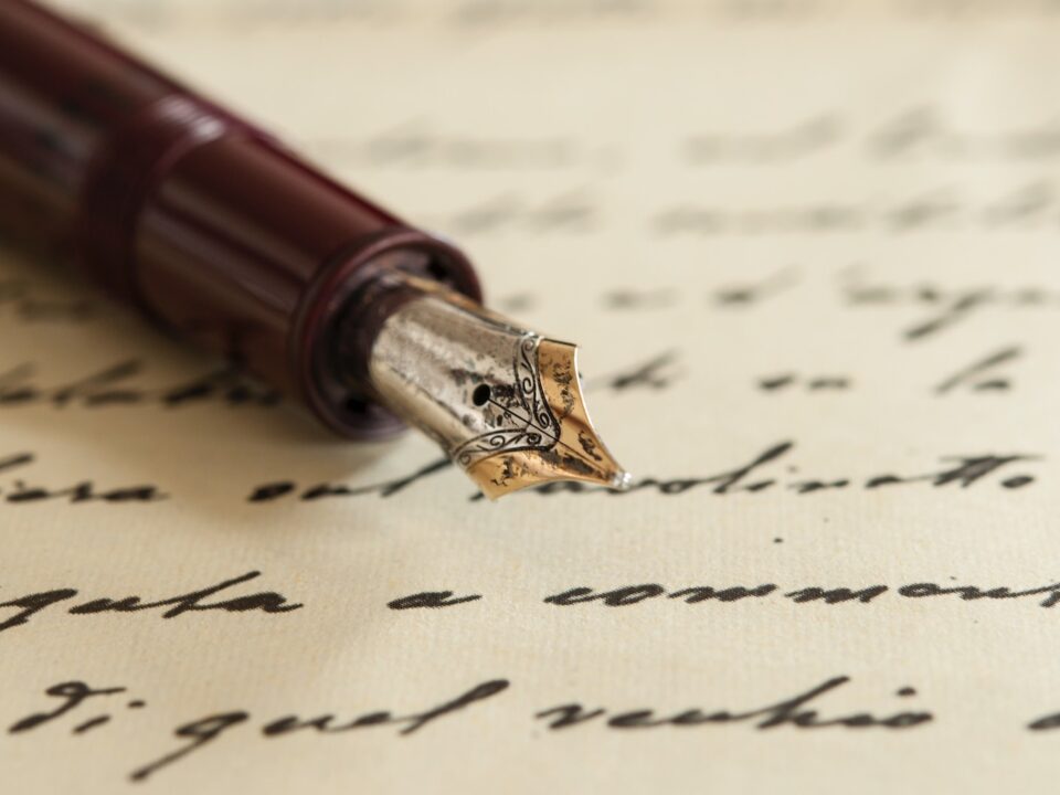 red pen on white paper