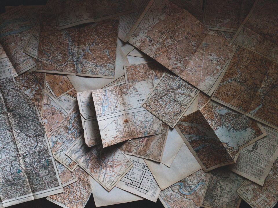 maps lying on the floor
