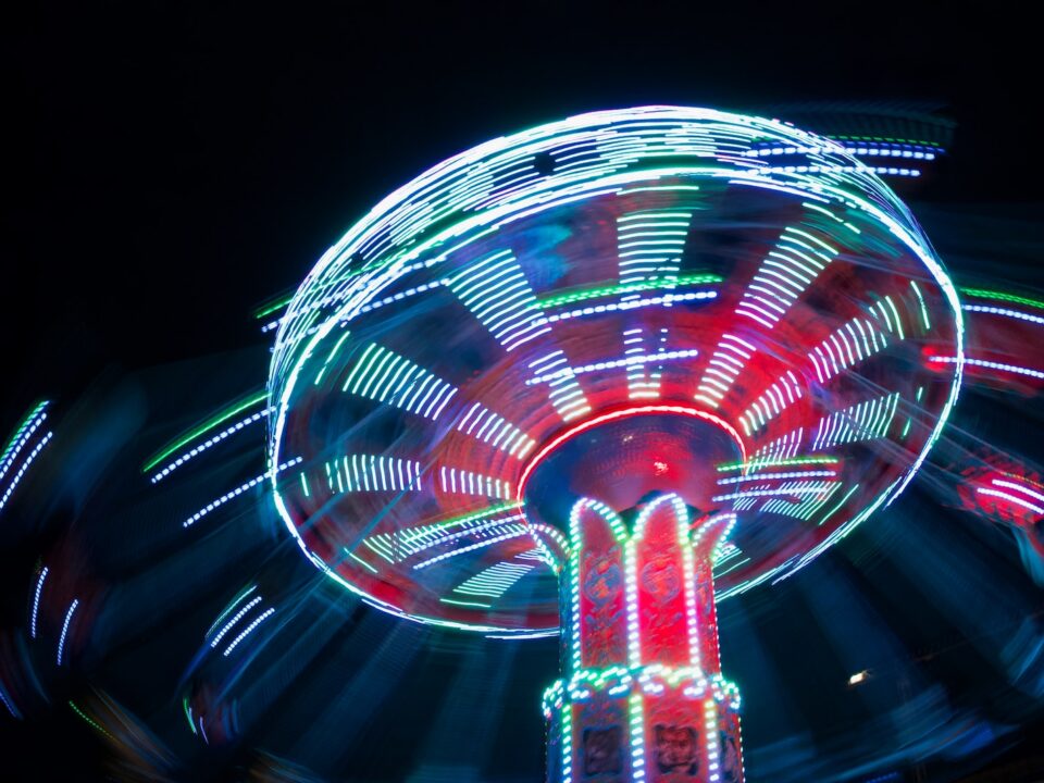 lighted ride-on carousel
