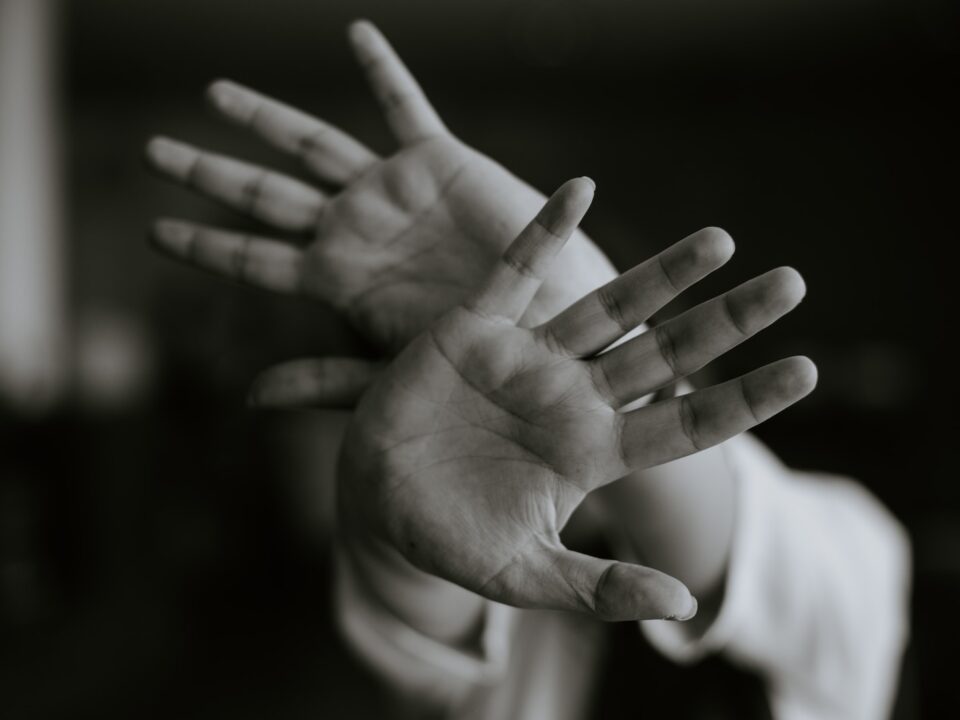 person stretching their hands