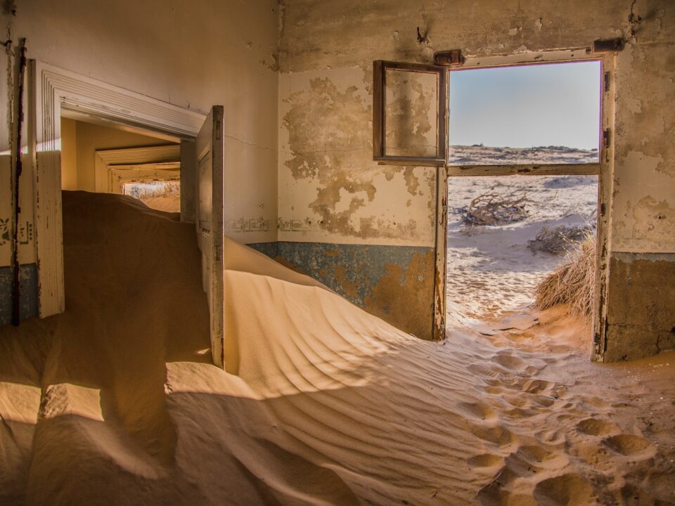photography of sand inside the house