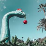 green and red dragon statue
