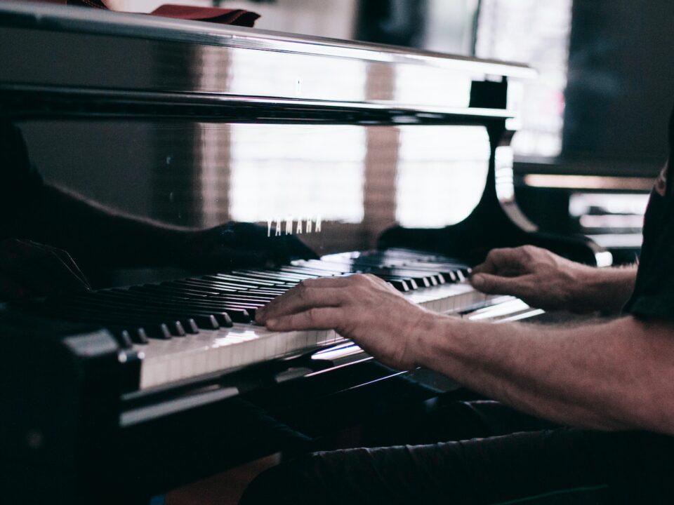 person playing piano