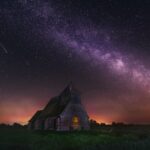 Milky Way photography above concrete building