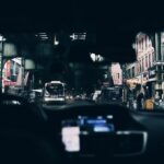man inside car driving