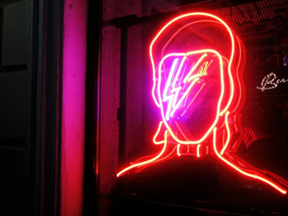 a red light in a window