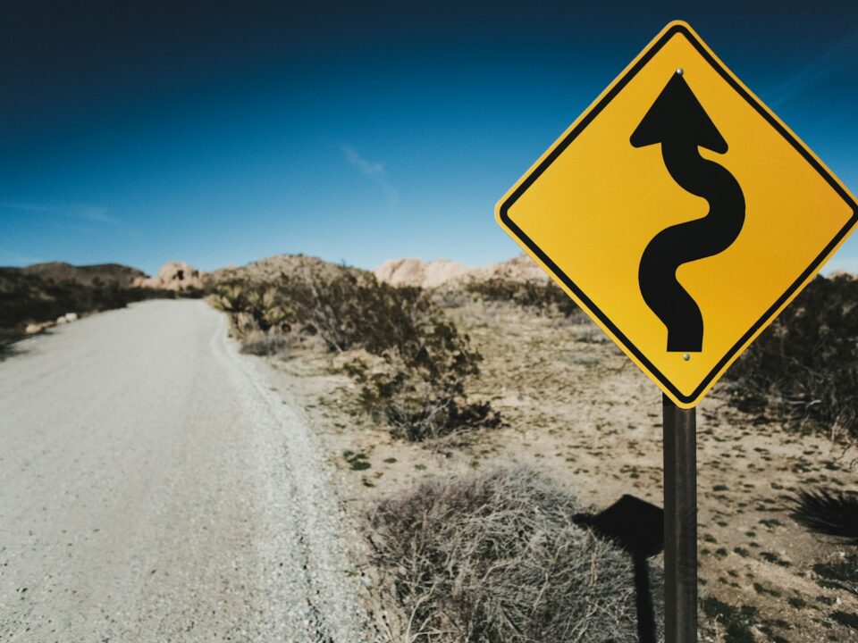 yellow road sign