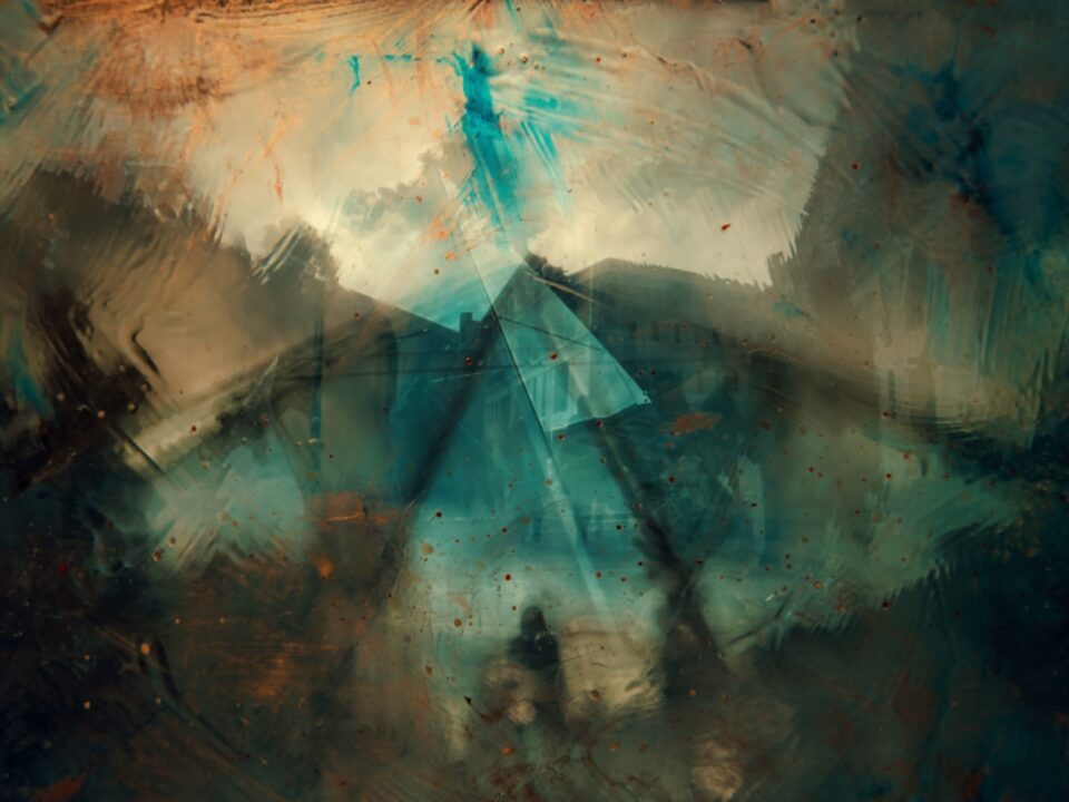 gray and brown abstract painting