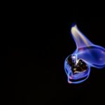black substance on fire
