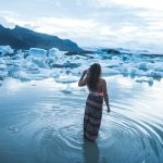woman standing in water
