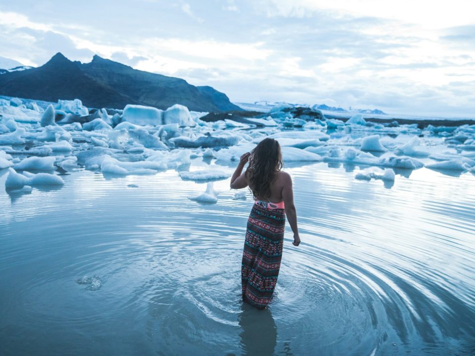 woman standing in water