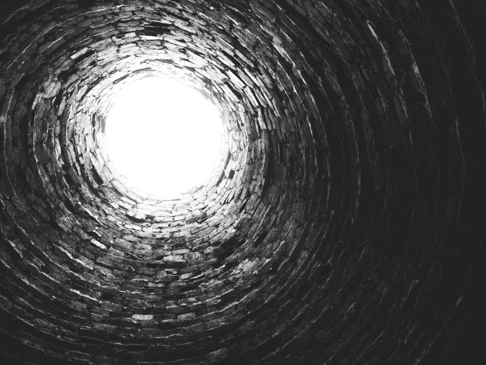 black and white round illustration