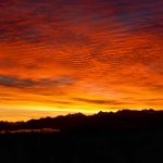 silhouette of mountains during golden hour