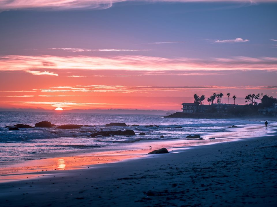 island during golden hour